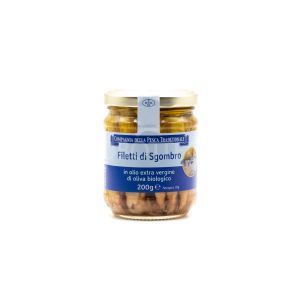 Filetti di Sgombro NON BIO In Olio Extra Vergine di Oliva Compagnia Della Pesca Tradizionale 200 G