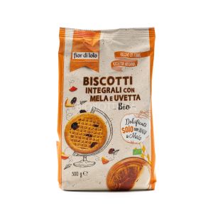 Biscotti Integrali con Mela e Uvetta Fior di Loto 300G