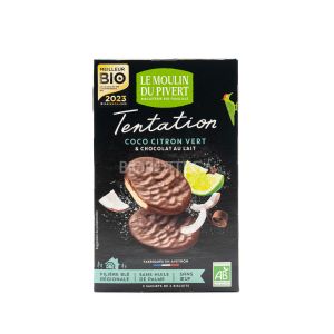Biscotti al Cocco e Lime Ricoperti di Cioccolato al Latte Le Moulin Du Pivert 111G