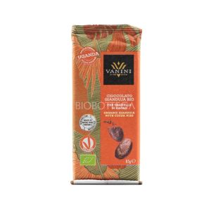 Tavoletta di Cioccolato Gianduja con Granella di Cacao Bio Uganda Vanini 85G