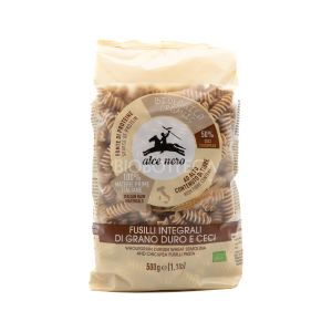 Fusilli Integrali di Grano Duro e Ceci Alce Nero 500G
