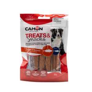 Strips di Salmone con Pelle di Merluzzo per Cani CAMON 80G