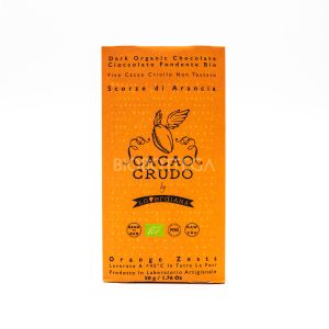 Cioccolato Fondente con Scorze di Arancia Cacao Crudo 50G