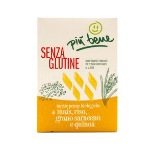 Mezze Penne di Mais, Riso, Grano Saraceno e Quinoa Più Bene 340G