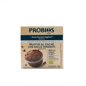 Muffins al Cacao con Gocce di Cioccolato Senza Zuccheri Aggiunti Probios 160G