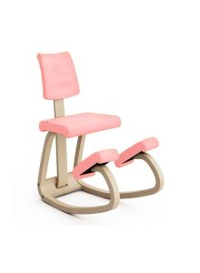 Sedia Ergonomica Variable Plus Varier - Rosa e Legno di Frassino