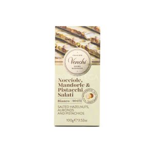 Cioccolato Bianco con Nocciole, Pistacchi e Mandorle Tostate NON BIO Venchi 100G